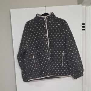 Gray Fleece Jacket with Design
